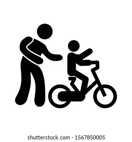 riding bicycle icon isolated sign symbol vector illustration - high quality black style vector icons
