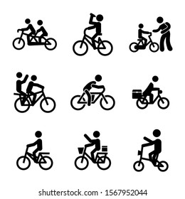 riding bicycle icon isolated sign symbol vector illustration - Collection of high quality black style vector icons
