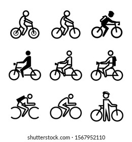 riding bicycle icon isolated sign symbol vector illustration - Collection of high quality black style vector icons
