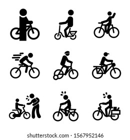 riding bicycle icon isolated sign symbol vector illustration - Collection of high quality black style vector icons
