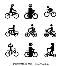 riding bicycle icon isolated sign symbol vector illustration - Collection of high quality black style vector icons
