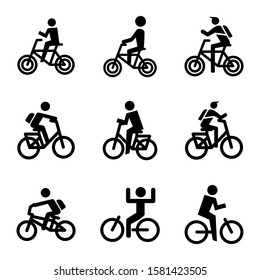 riding bicycle icon isolated sign symbol vector illustration - Collection of high quality black style vector icons
