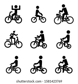 riding bicycle icon isolated sign symbol vector illustration - Collection of high quality black style vector icons
