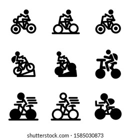 riding bicycle icon isolated sign symbol vector illustration - Collection of high quality black style vector icons
