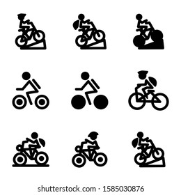 riding bicycle icon isolated sign symbol vector illustration - Collection of high quality black style vector icons
