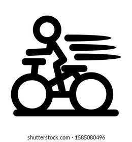 riding bicycle icon isolated sign symbol vector illustration - high quality black style vector icons
