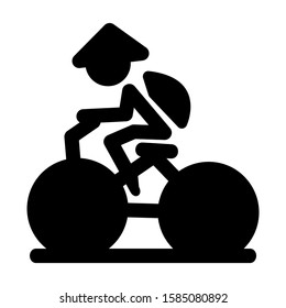 riding bicycle icon isolated sign symbol vector illustration - high quality black style vector icons
