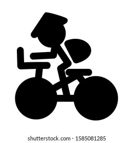 riding bicycle icon isolated sign symbol vector illustration - high quality black style vector icons
