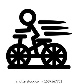 riding bicycle icon isolated sign symbol vector illustration - high quality black style vector icons
