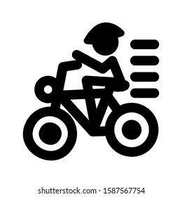 riding bicycle icon isolated sign symbol vector illustration - high quality black style vector icons
