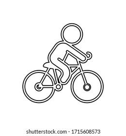 riding bicycle icon vector illustration symbol, strength training, healthy lifestyle 