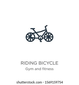 Riding bicycle icon vector. Trendy flat riding bicycle icon from gym and fitness collection isolated on white background. Vector illustration can be used for web and mobile graphic design, logo, eps10