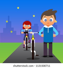 Riding Bicycle Illustration