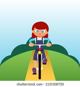 Riding Bicycle Illustration