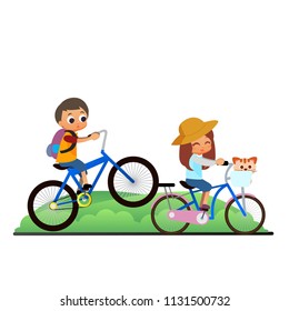 Riding Bicycle Illustration