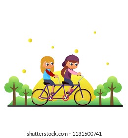 Riding Bicycle Illustration