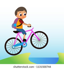 Riding Bicycle Illustration