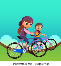 Riding Bicycle Illustration