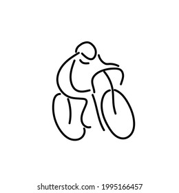 Riding bicycle logo icon black drawing o nwhite background