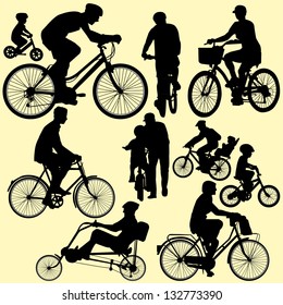 riding bicycle - vector