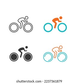 riding bicycle vector icon sports and fitness icon transportation