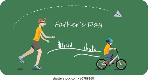 Riding bicycle - Vector Illustration
