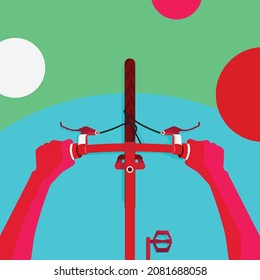 riding a bicycle vector with simple style for your daily use, social media content, or poster