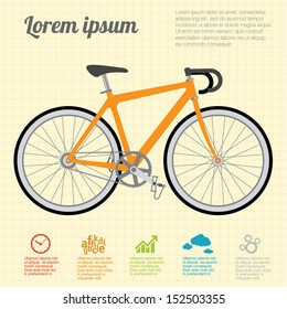 Riding bicycle. Vector template.