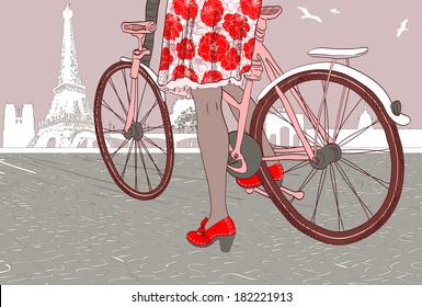 Riding a bike