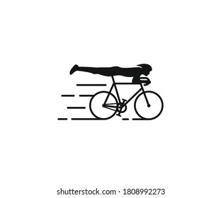 Riding bike fast vector illustration template
