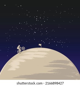 riding bike to the moon