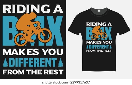 El Viaje En BMX Le Hace Diferente Del Resto - Vector De Bicicleta BMX - Plantilla De Diseño De Camisetas De Bicicleta BMX