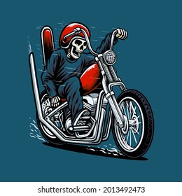 Riding Chopper Motorcycle Vector Illustration Stock Vector (royalty 