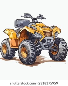 riding extreme Atv Illustration on white background 