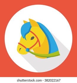 riding horse flat icon