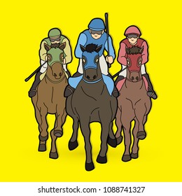 Riding horse, Race horse, Jockey Equestrian graphic vector.
