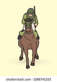Riding horse, Race horse, Jockey Equestrian graphic vector.