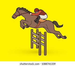 Riding horse, Race horse, Jockey Equestrian graphic vector.