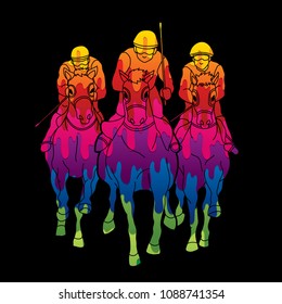 Riding horse, Race horse, Jockey Equestrian designed using colorful graphic vector..