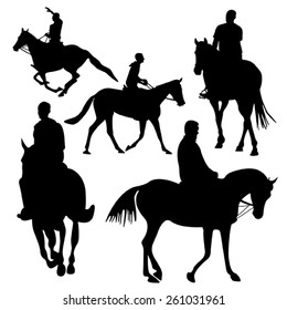 Riding Horse Silhouette, Isolated 