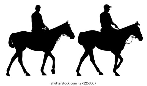 Riding horse silhouette, isolated 