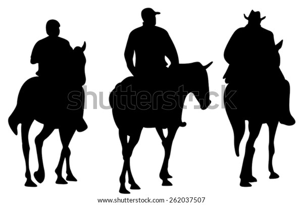 Riding Horse Silhouette Isolated Stock Vector (Royalty Free) 262037507