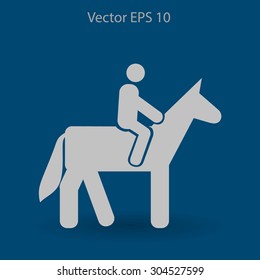 riding horse vector icon