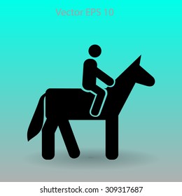 riding horse vector icon