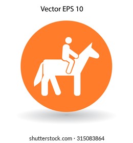 riding horse vector icon