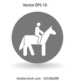 riding horse vector icon