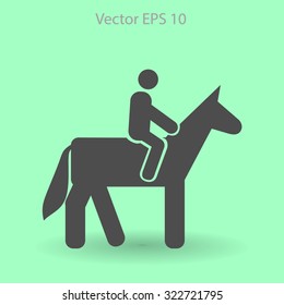 riding horse vector icon