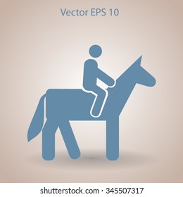 riding horse vector icon