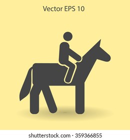 riding horse vector icon