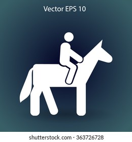 riding horse vector icon